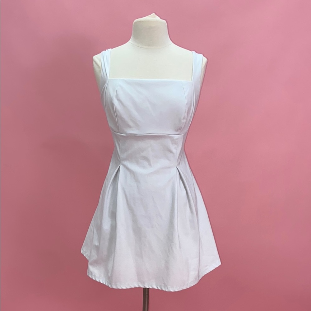 Amazon White Sleeveless A-Line Mini Dress